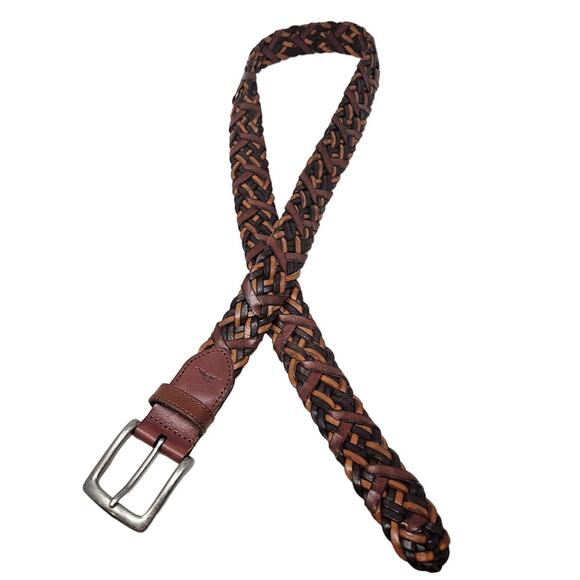 Tommy Bahama Other - Tommy Bahama M Brown Leather Woven Braided Classic Golf Preppy Career Staple